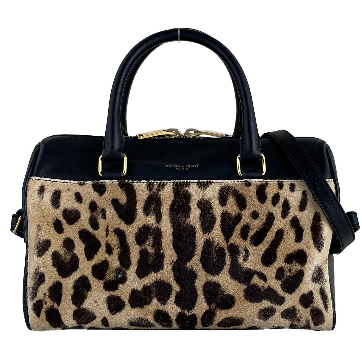 Saint Laurent Baby Duffle 2way Leopard Leather Unborn Calf Shoulder bag 4746