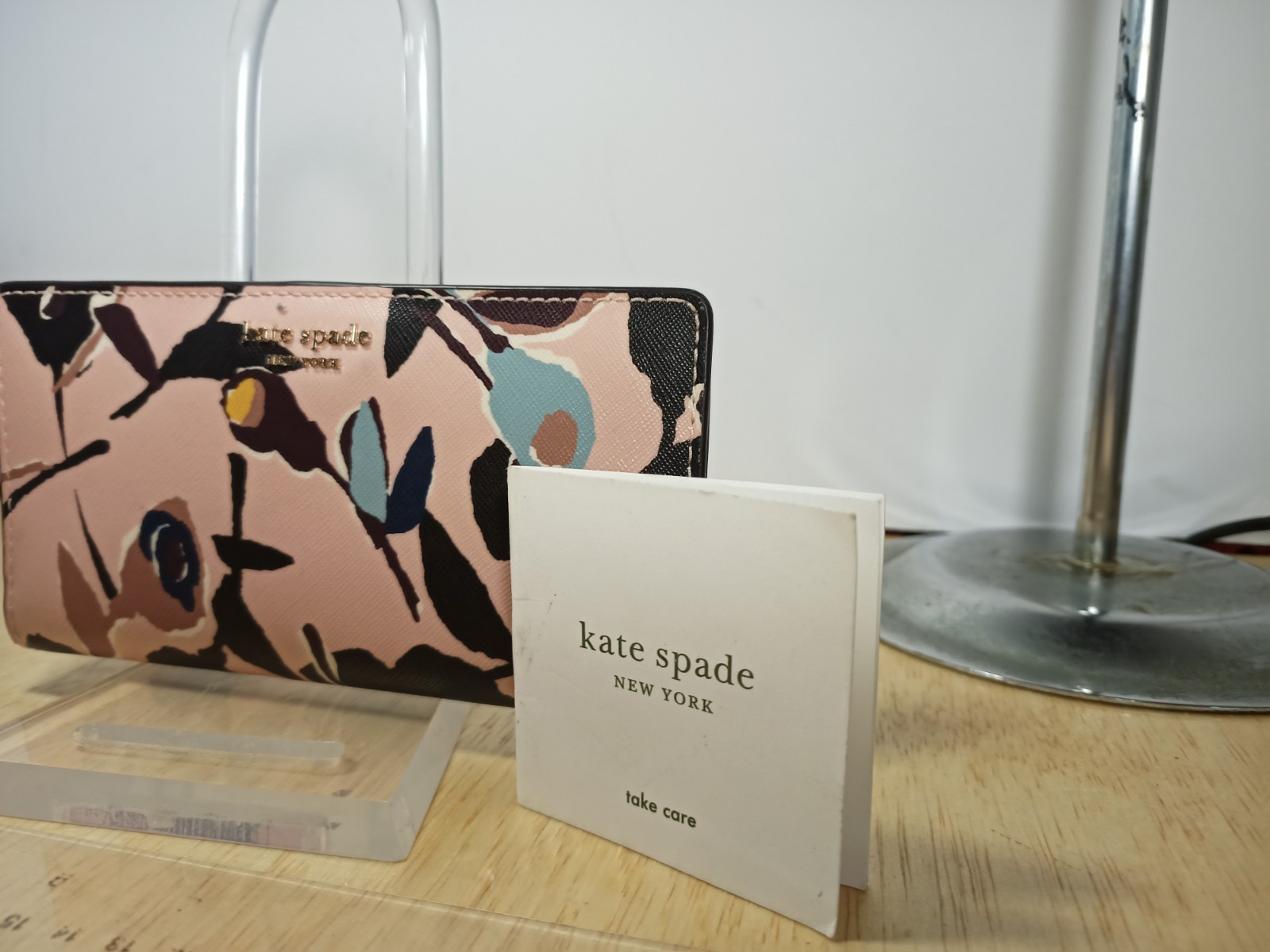Kate Spade Stacie Flower Small Multi Color Jaquard Leather Gold Plated