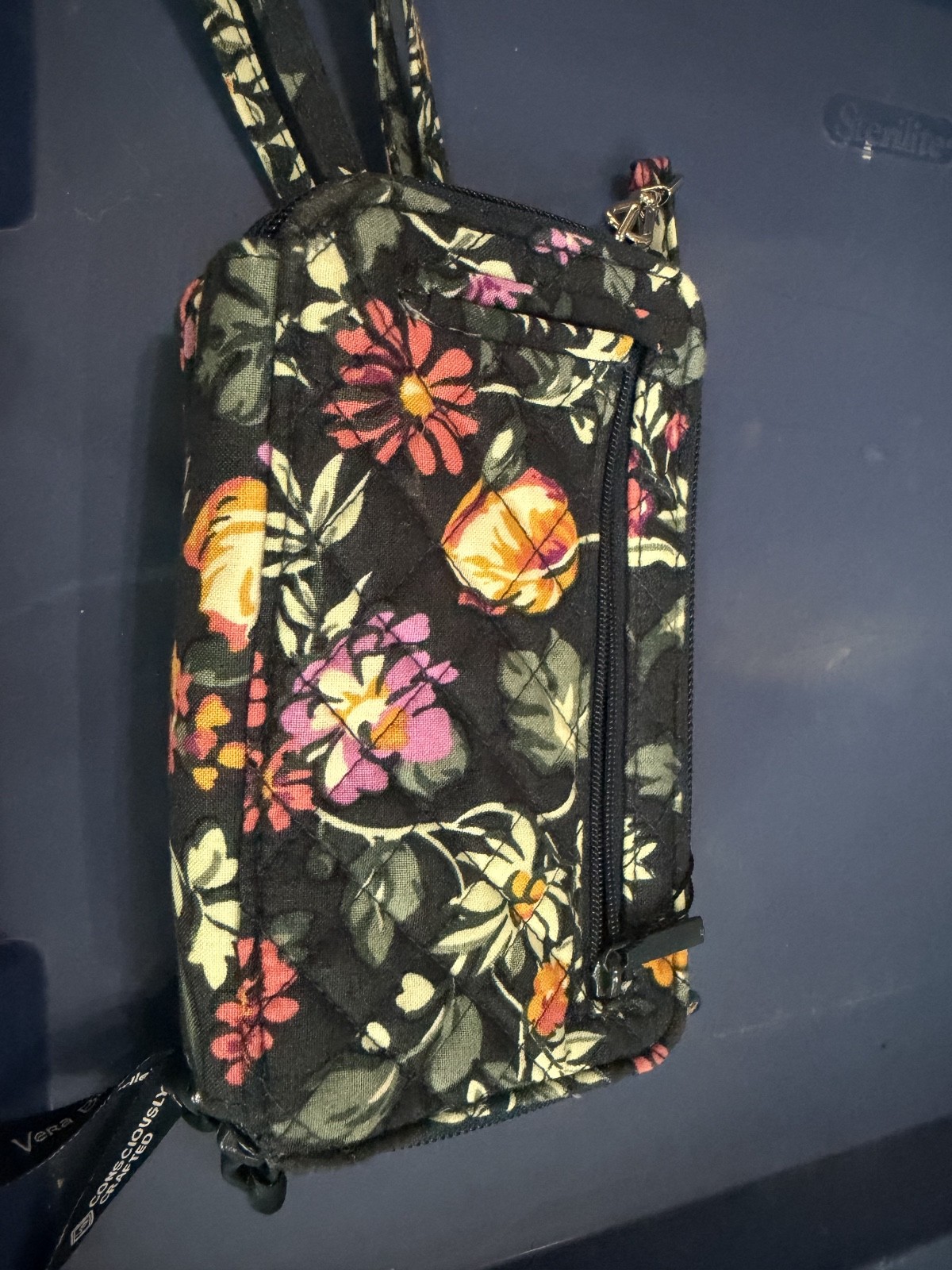 Vera Bradley Women’s Cotton Wallet Crossbody Purse with RFID Protection Floral