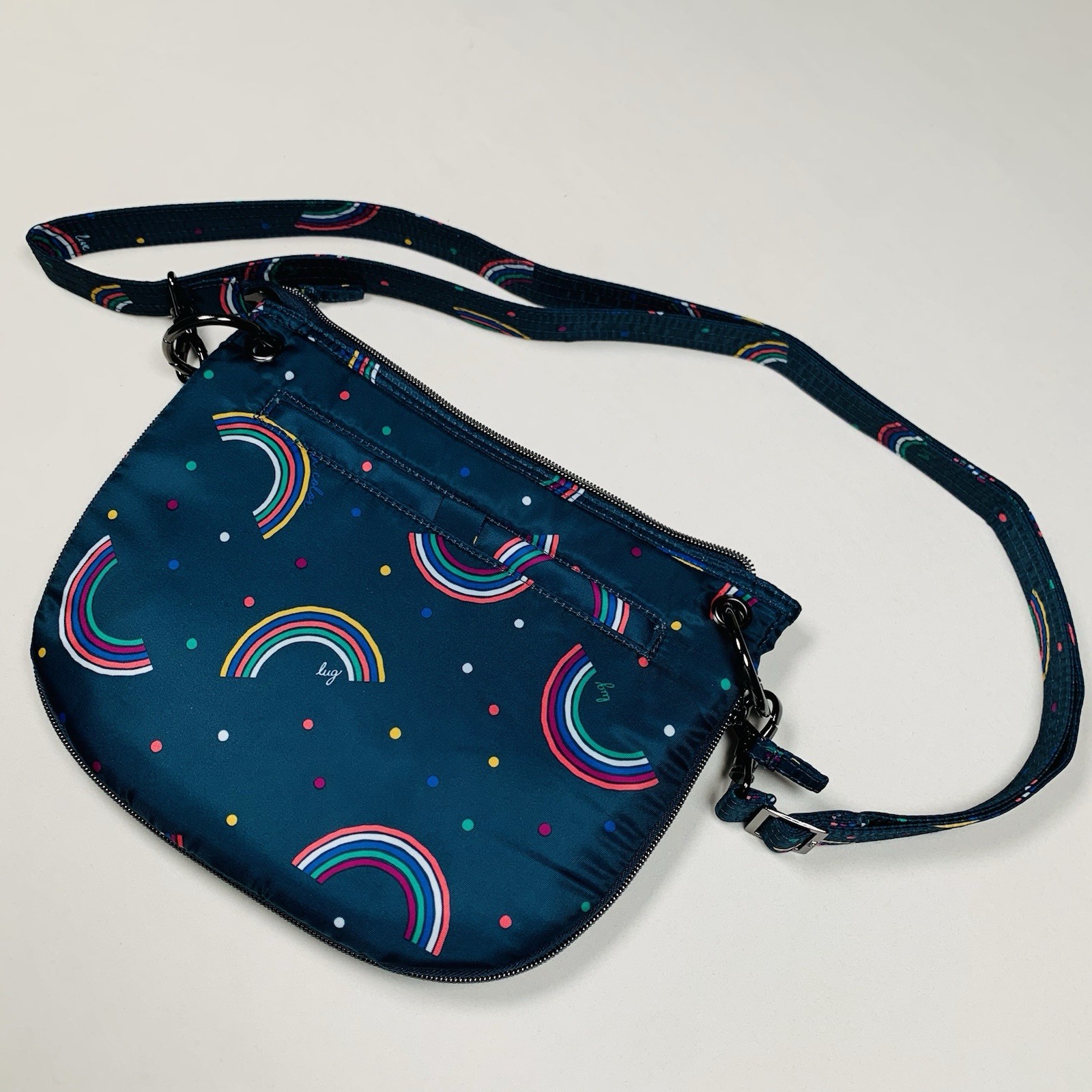 Lug Swivel Convertible Crossbody Shoulder Bag RFID Protection Rainbow ZipPockets