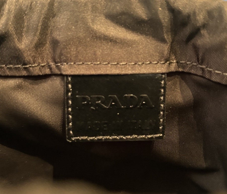 Prada Vela Tessuto Nylon Triangle Logo Drawstring Pouch + Chain Strap Bag $875