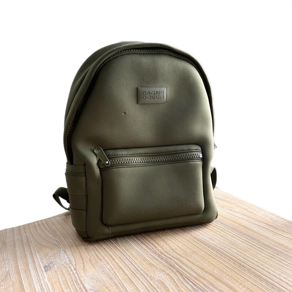 Dagne Dover Dakota Neoprene Backpack Medium Dark Moss Green Laptop Bag