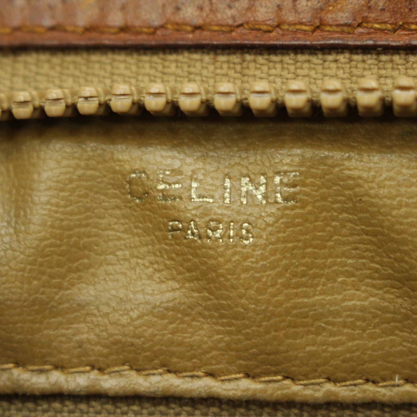 Celine Vintage Macadam Cosmetic Pouch Beige/Brown