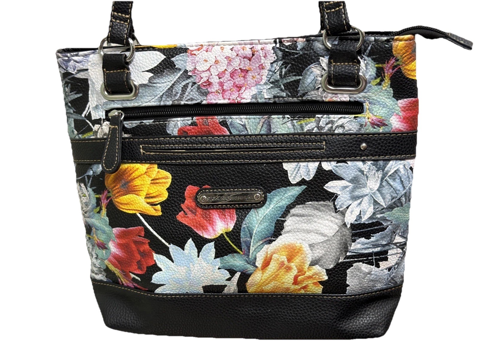 Stone Mountain Floral Multicolor Bonded Pebble Leather & Polyvinyl Shoulder Bag