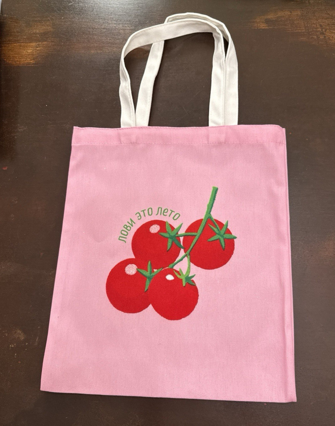 Tomato Graphic Canvas Tote Bag Women Unisex Pink summer Travel Casual School