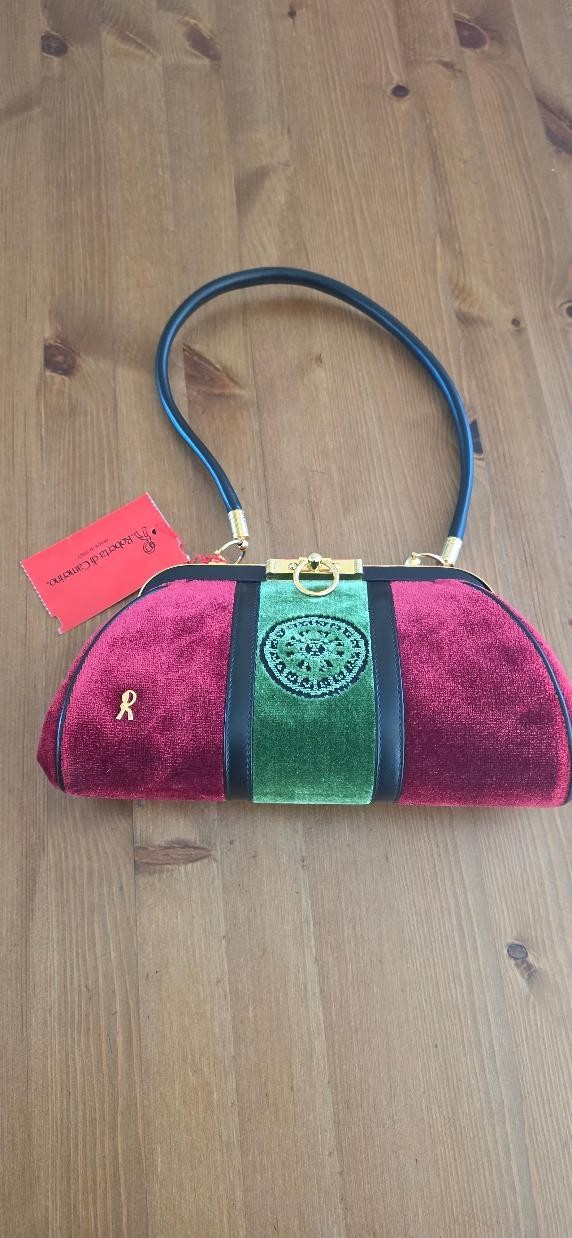 Roberta Di Camerino Bagonghi Velvet Red Navy Bag