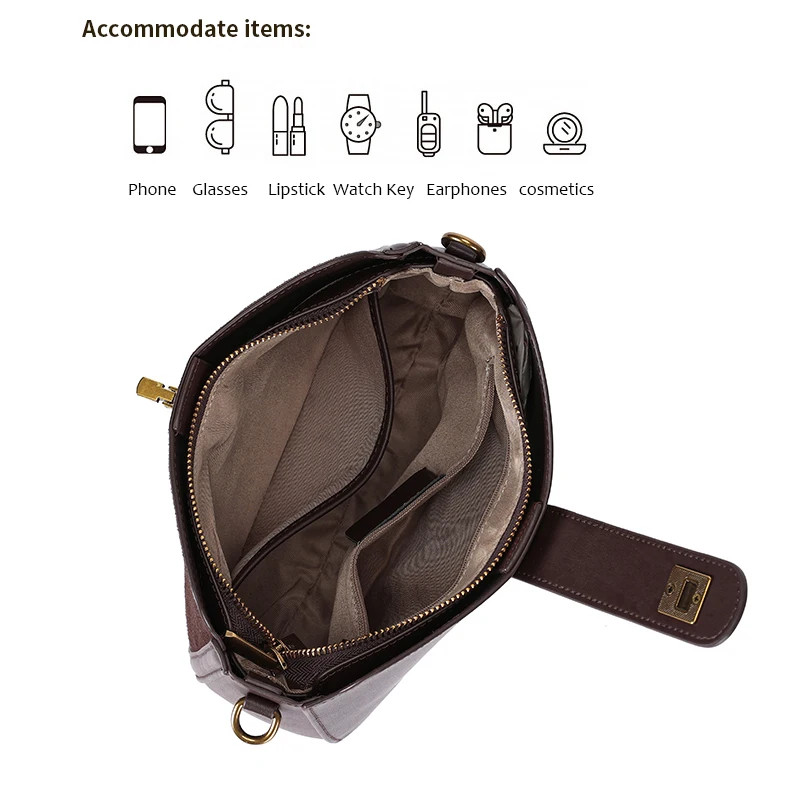 Women’s Genuine Leather Cowhide Shoulder Crossbody Bag Luxury Design