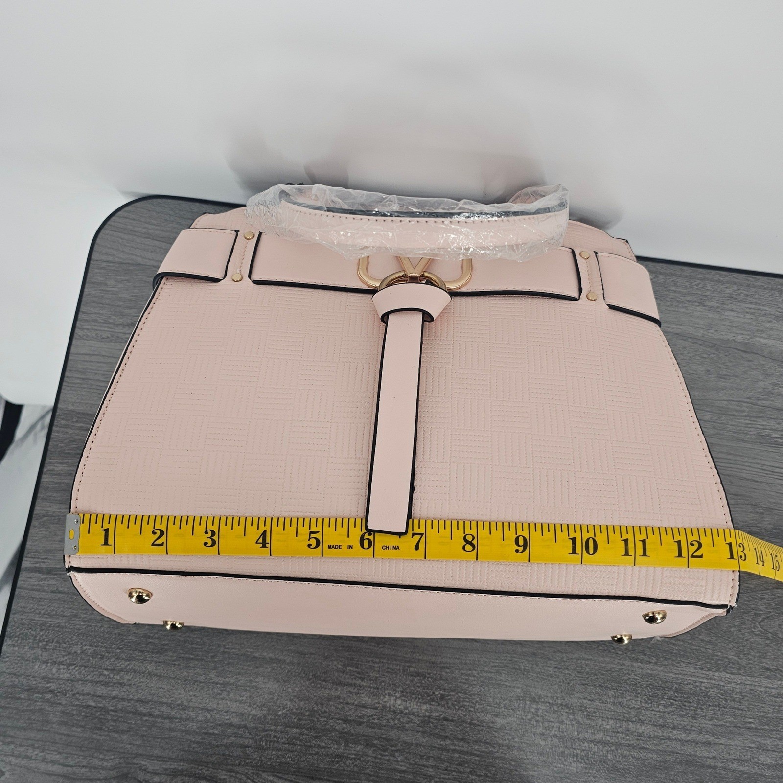 Valentina Blush Pink Textured Satchel Handbag Crossbody Bag New With Dust Bag