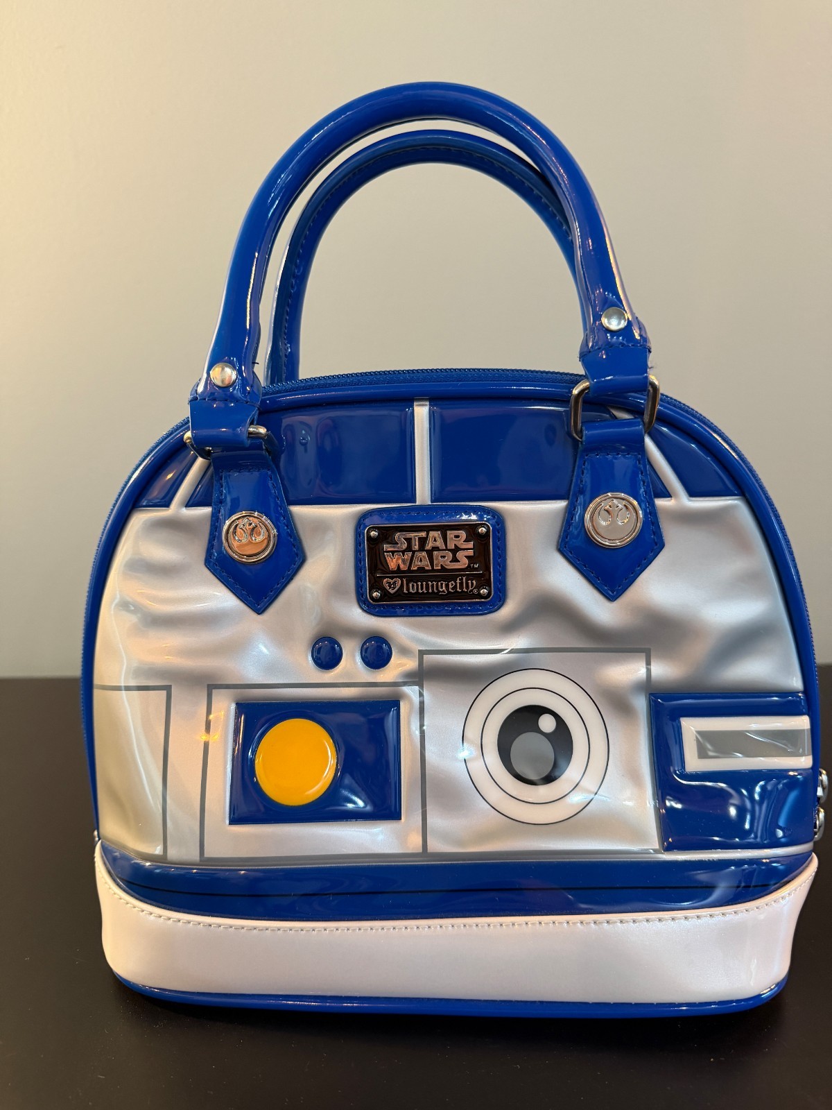 Star Wars Loungefly R2 D2 Bag Purse Droid Dome Handbag Blue Silver NWOT