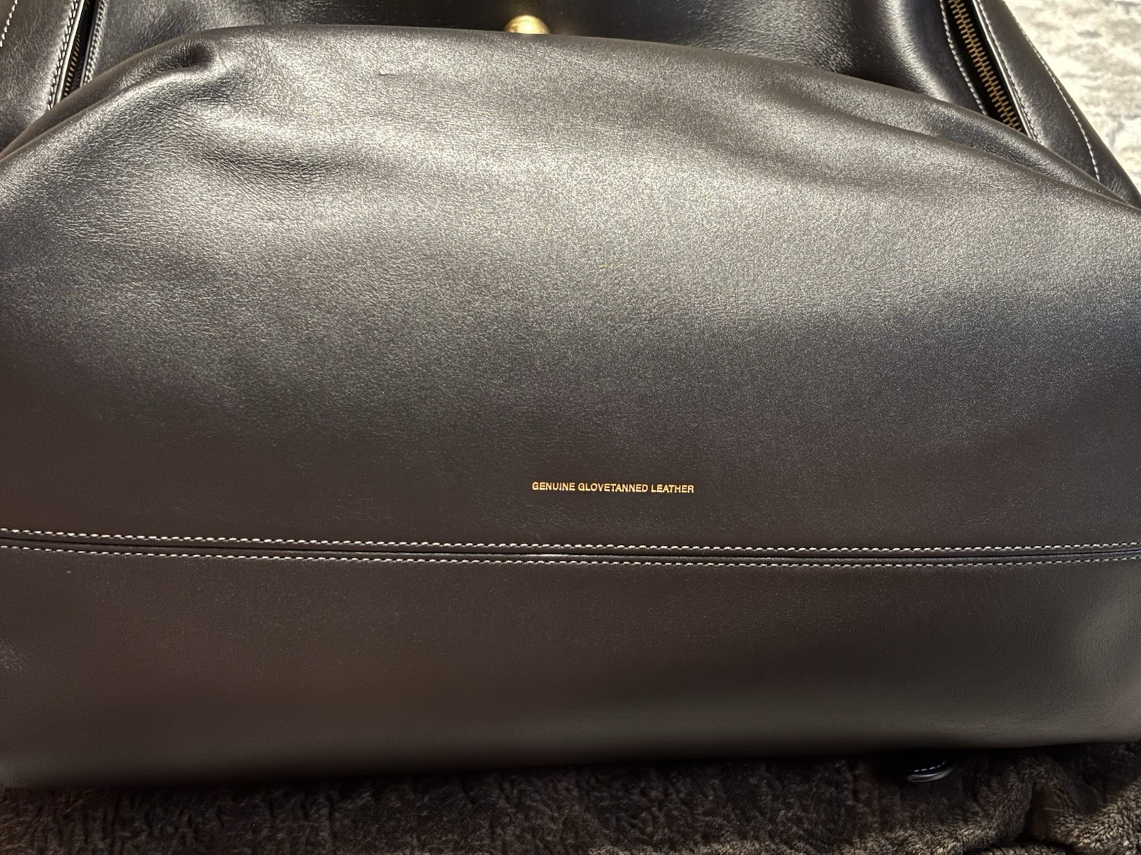 Coach Oversized Black Leather Backpack with Gold Kisslock