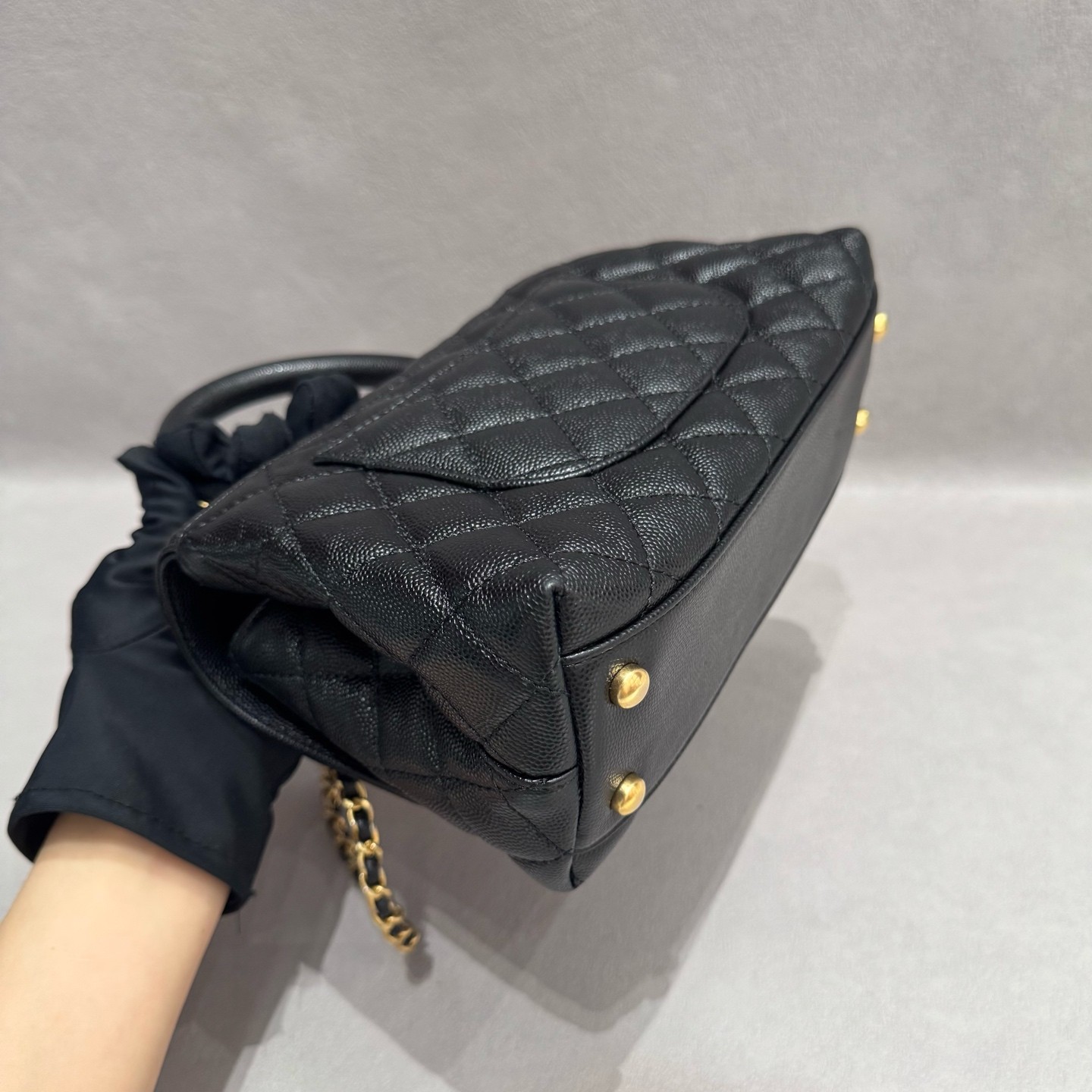 Chanel Coco Handle Small Black Caviar Leather Top Handle Crossbody Bag US Ship