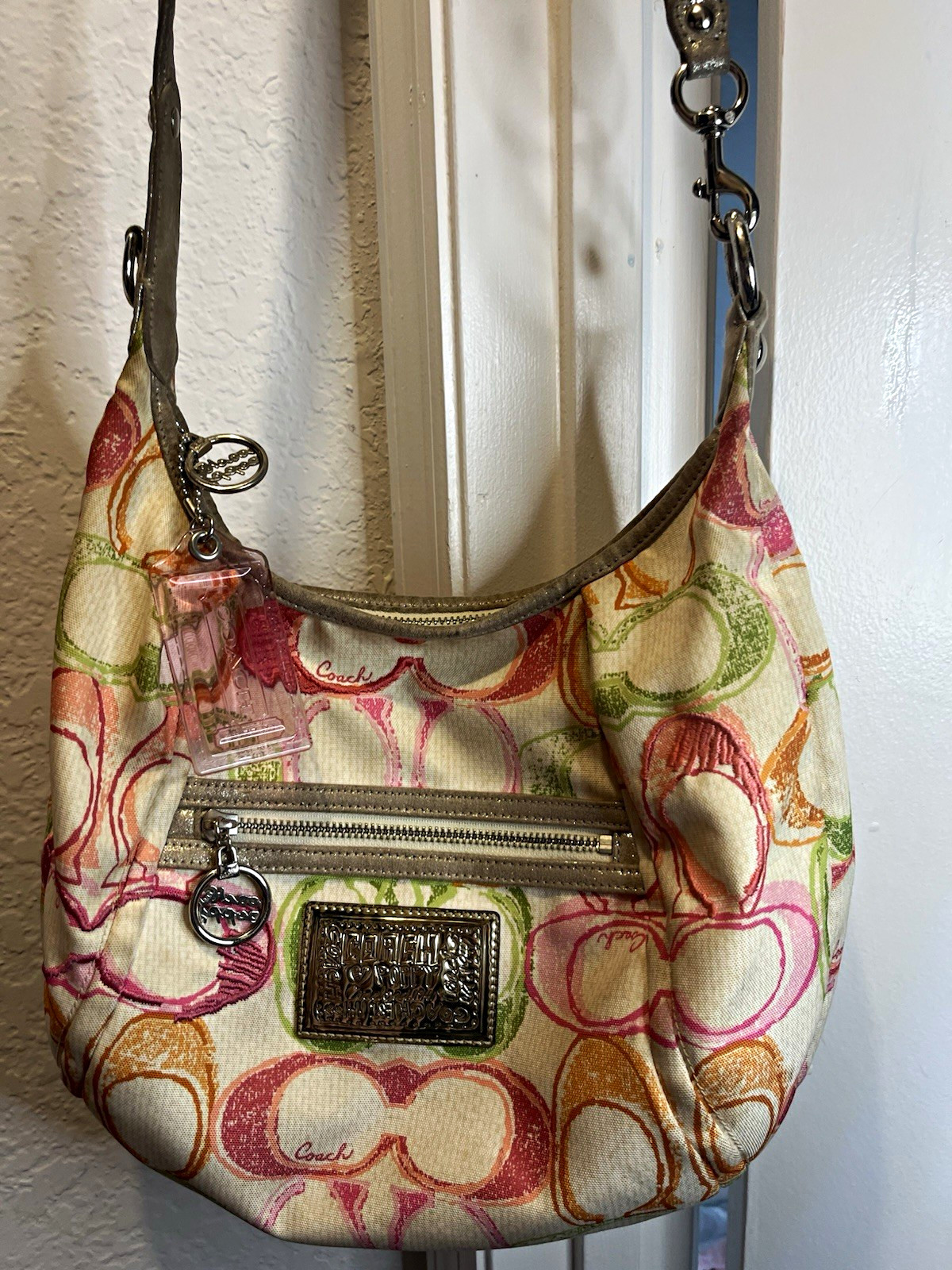 Vintage Coach Poppy Glam Signature Groovy Hobo Bag