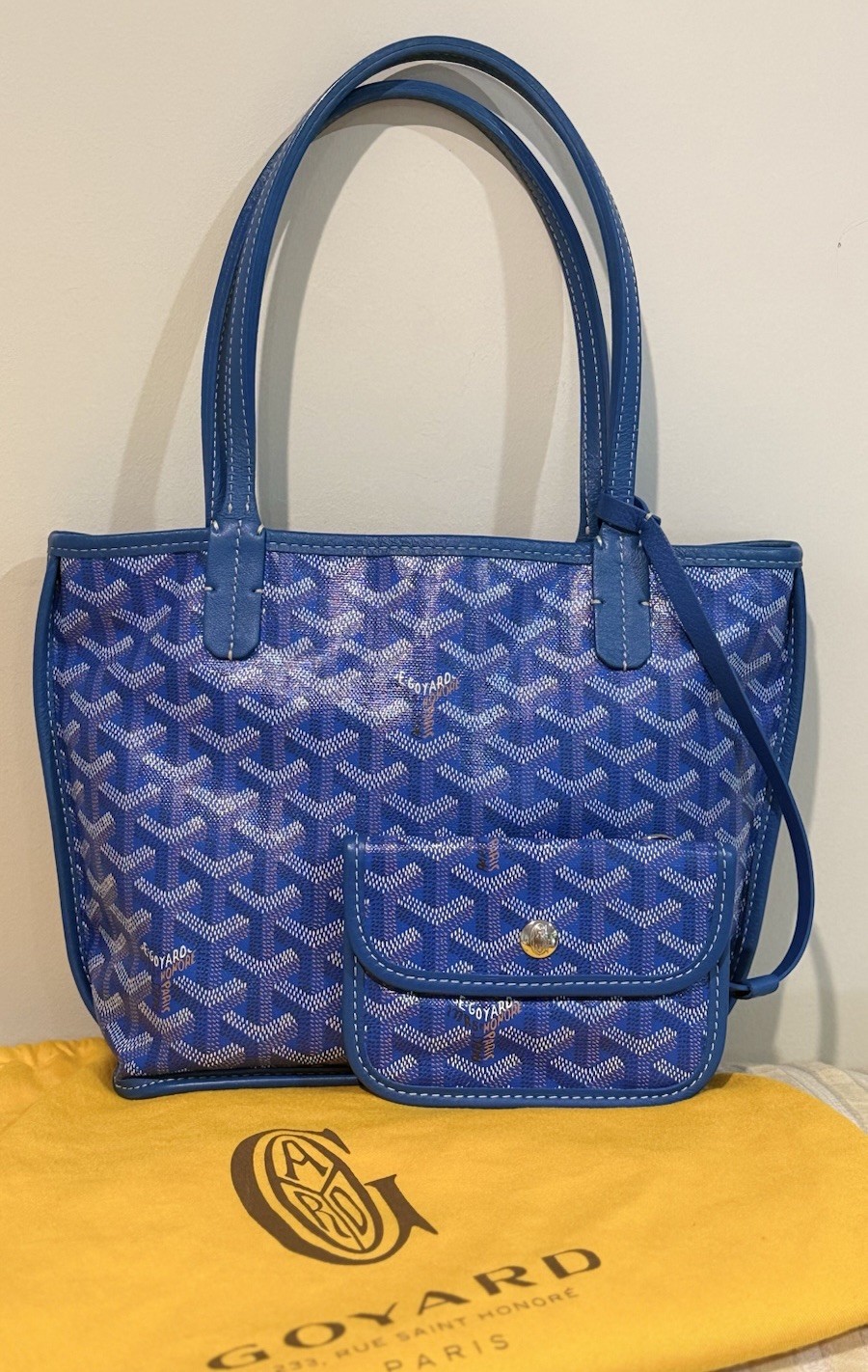 Goyard Anjou Mini Reversible Tote Blue