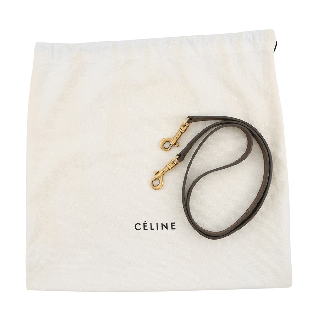 CELINE Luggage shopper Size Nano Drummed Calf / Smooth Calf Green/Ivory/Navy…