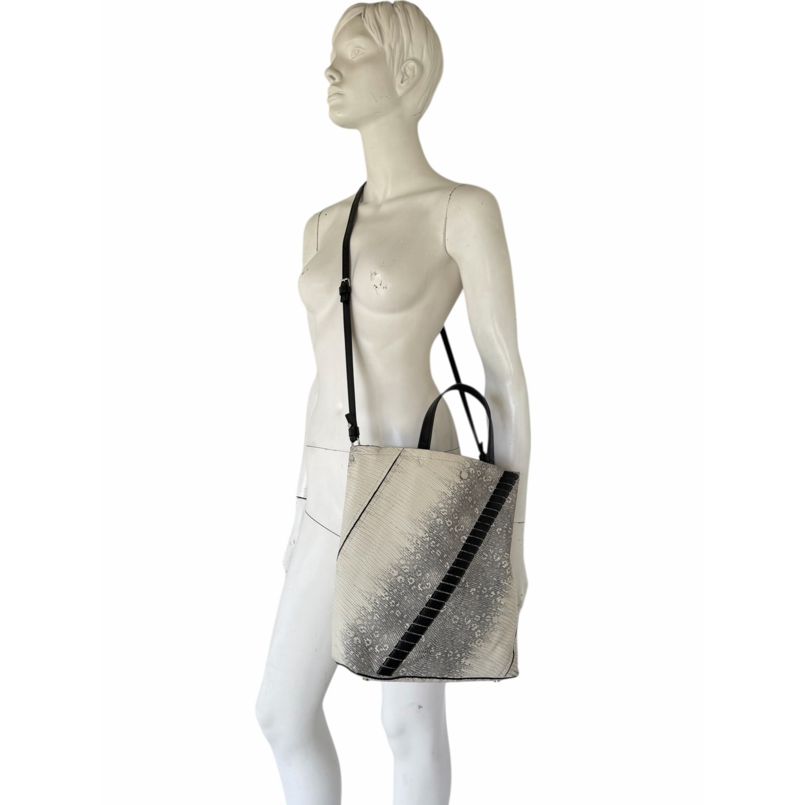 Proenza Schouler hex tote leather reptile print