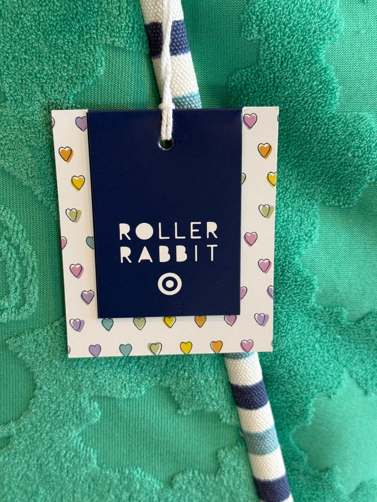 Roller Rabbit x Target Star Geo Large Terry Beach Tote Bag Green NWTS