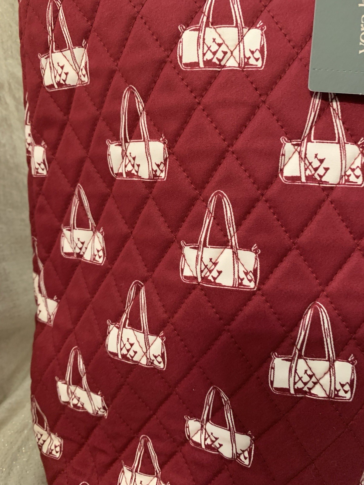 Vera Bradley Duffel Mosaic In Burgundy Large Original Tote Bag – NWT MSRP $100