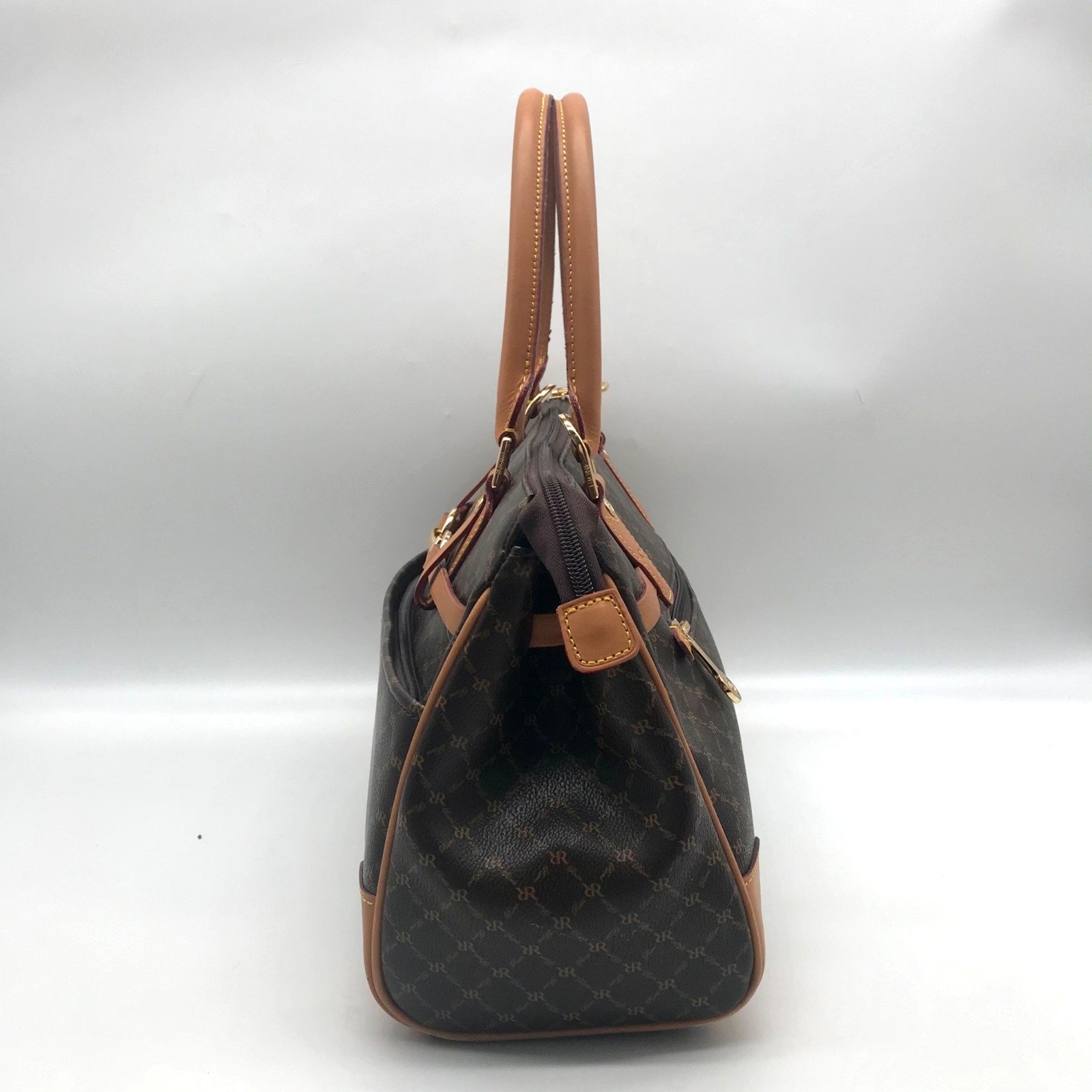 Rioni Brown Canvas Princess Convertible Satchel