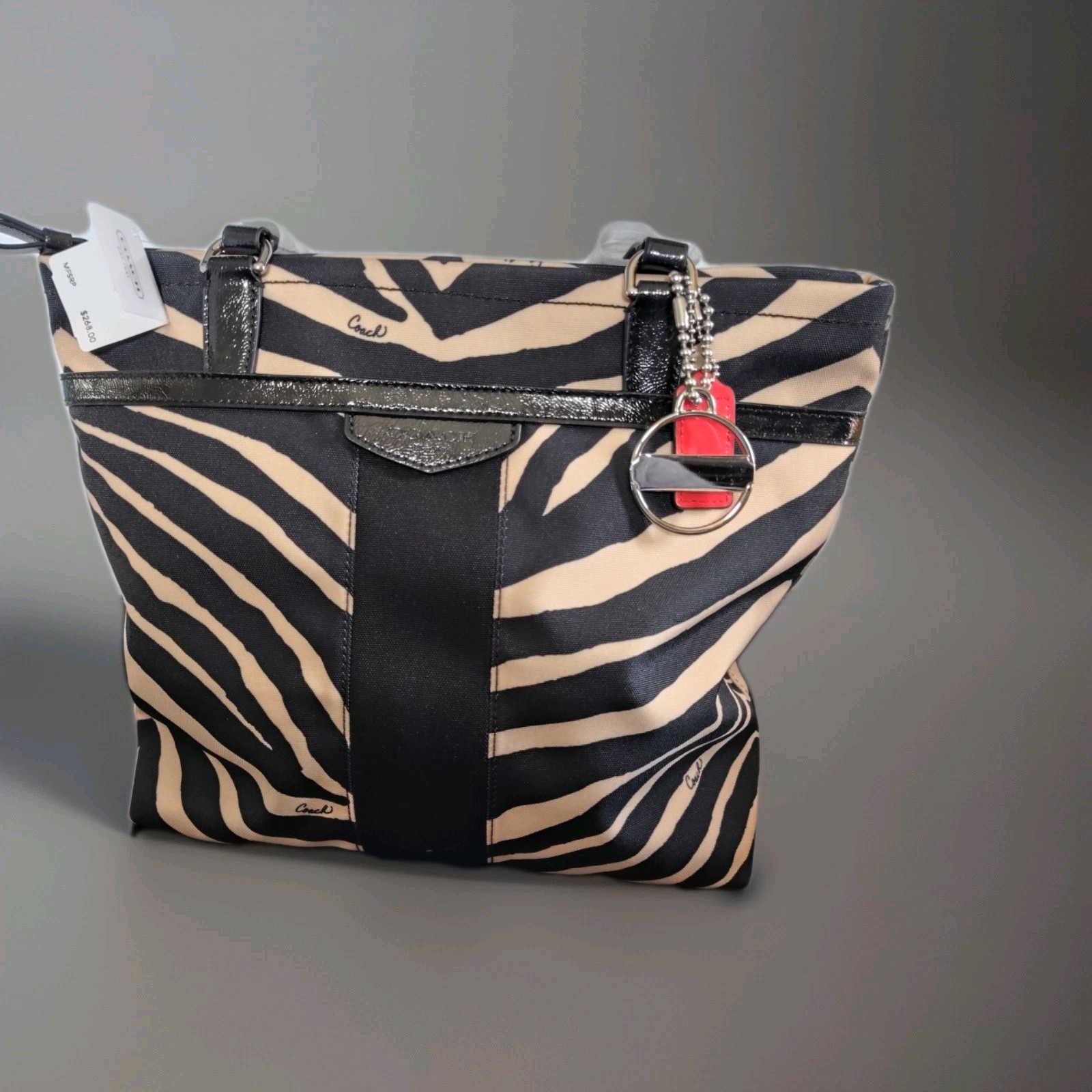 Coach NWT zebra print tote /handbag