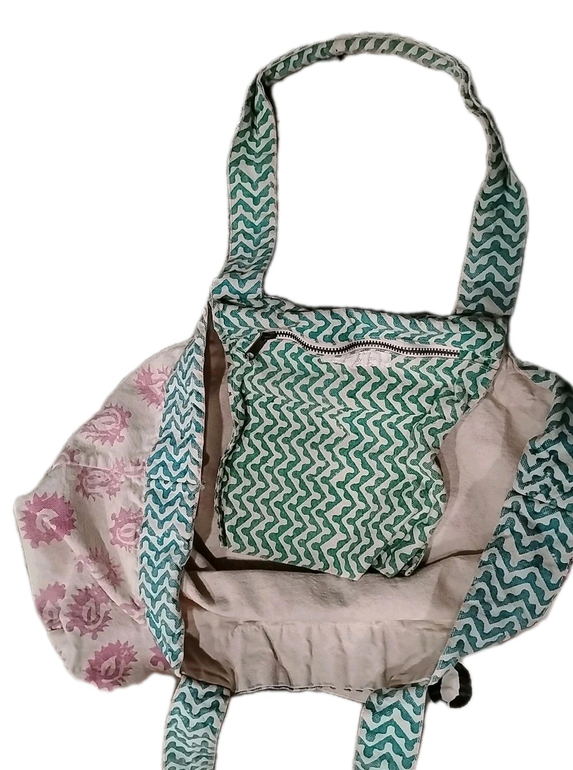 Collaborative Group Feed 50 India Medium 20″ x 11″ Tote Bag Boho Artisan Made