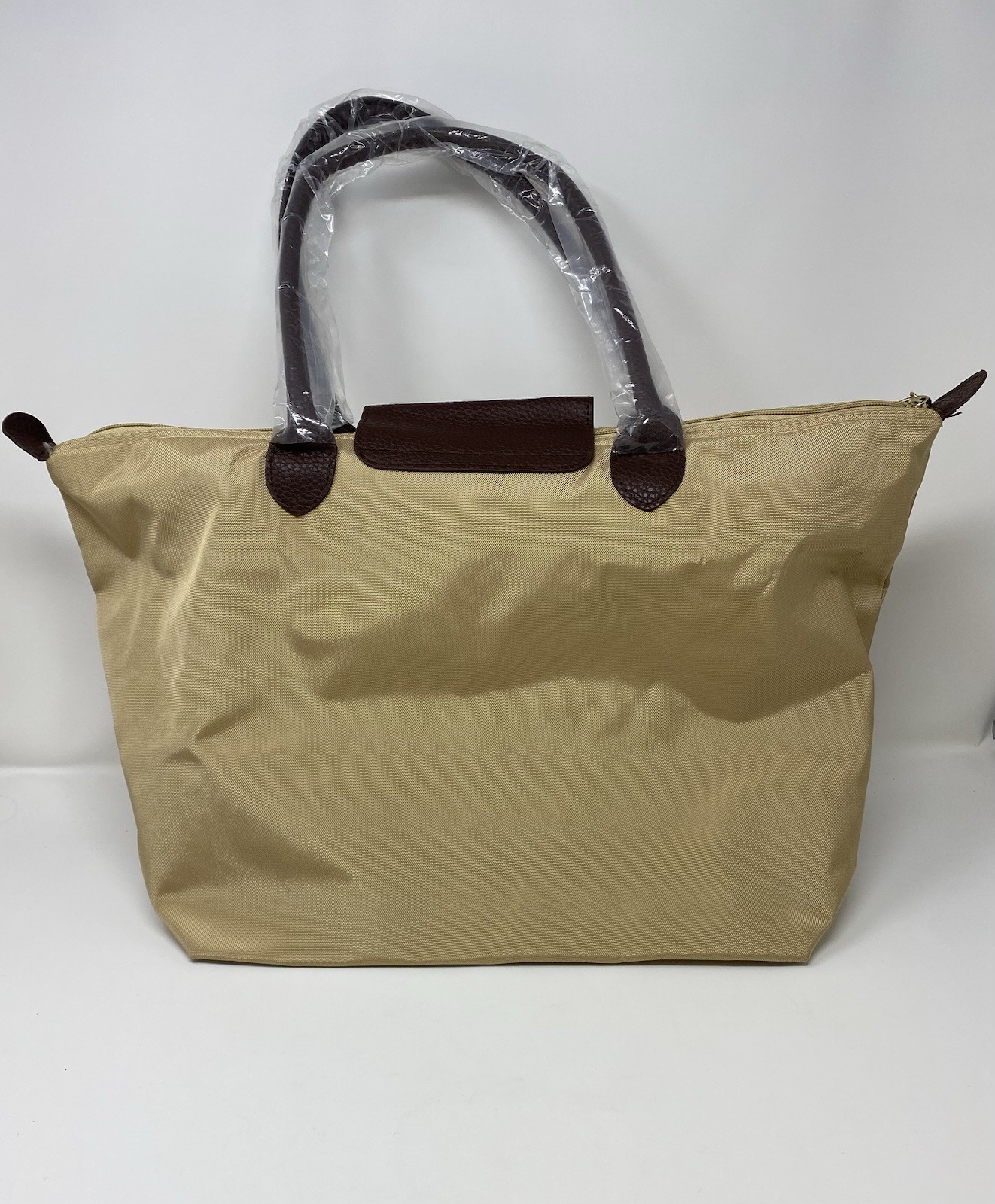 Tanger Outlets Classic Nylon Travel Tote Bag Faux Leather Handles
