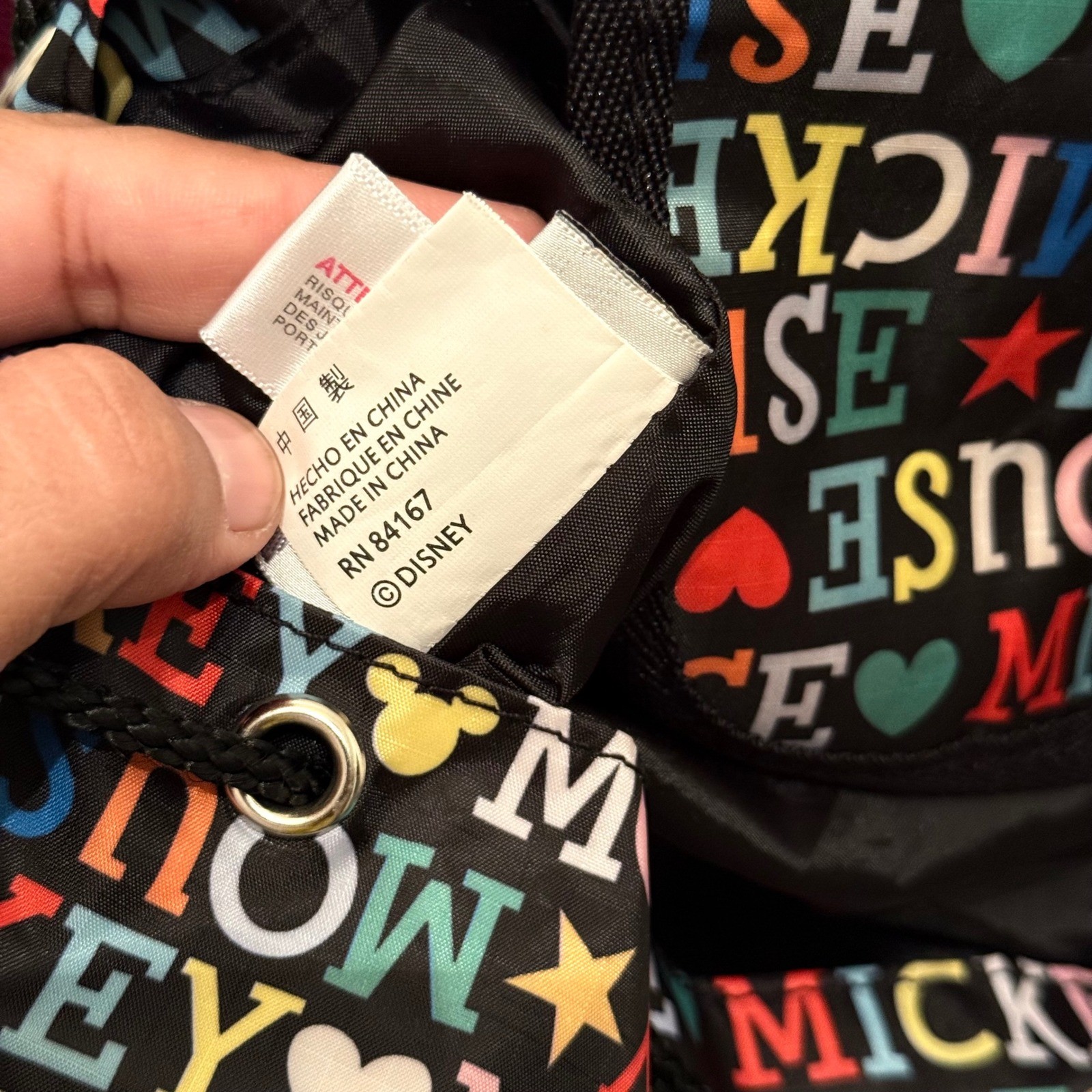 Disneyland Backpack Mickey Mouse All Over Print Multi-Color