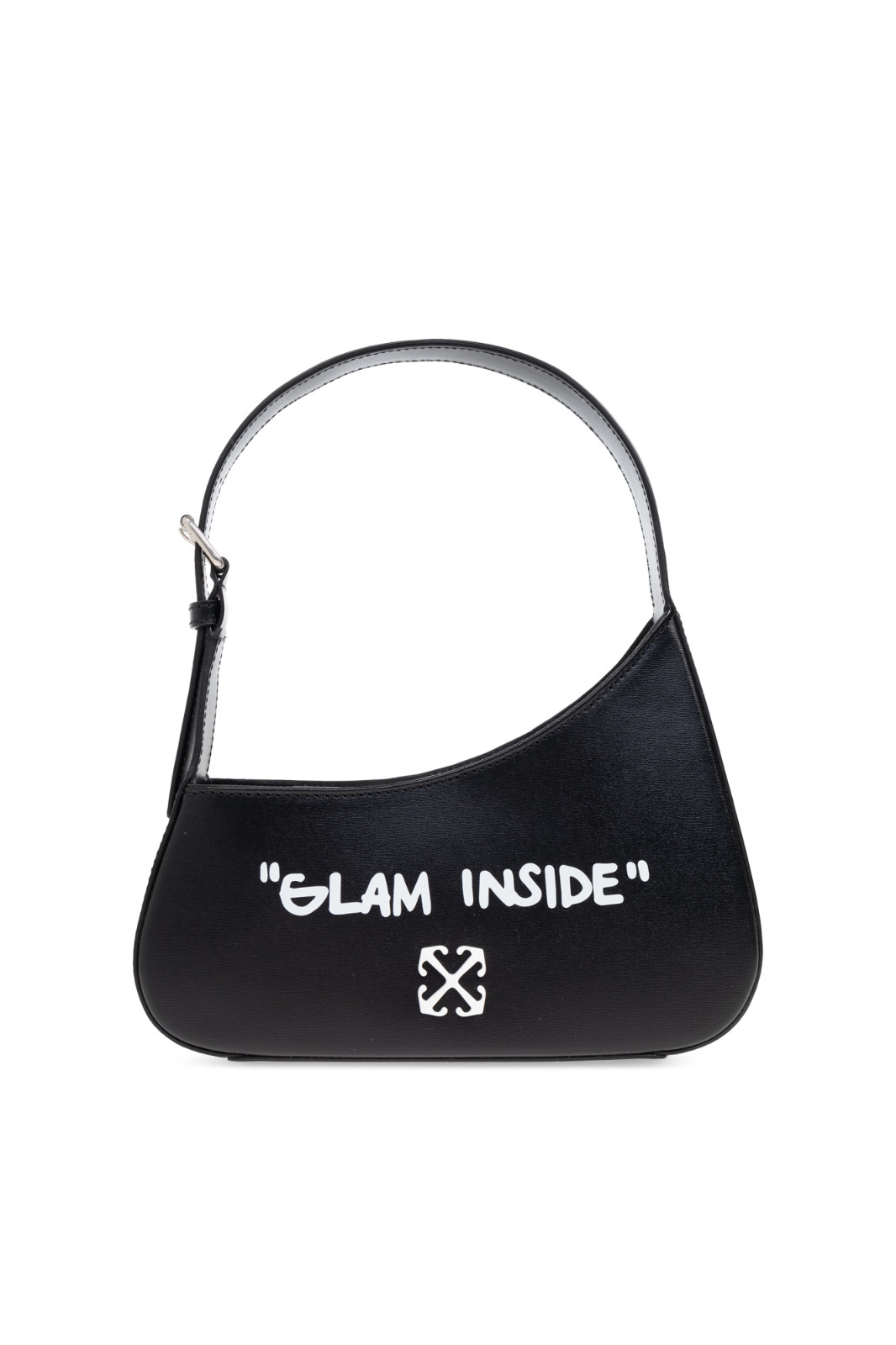 OFF WHITE Jitney 1.0 Black Leather Shoulder Bag New & Authentic