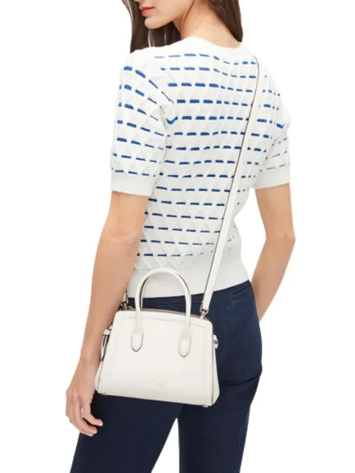 NWB Kate Spade Knott Mini Satchel Ivory White Leather PXR00438 $298 Dust Bag FS