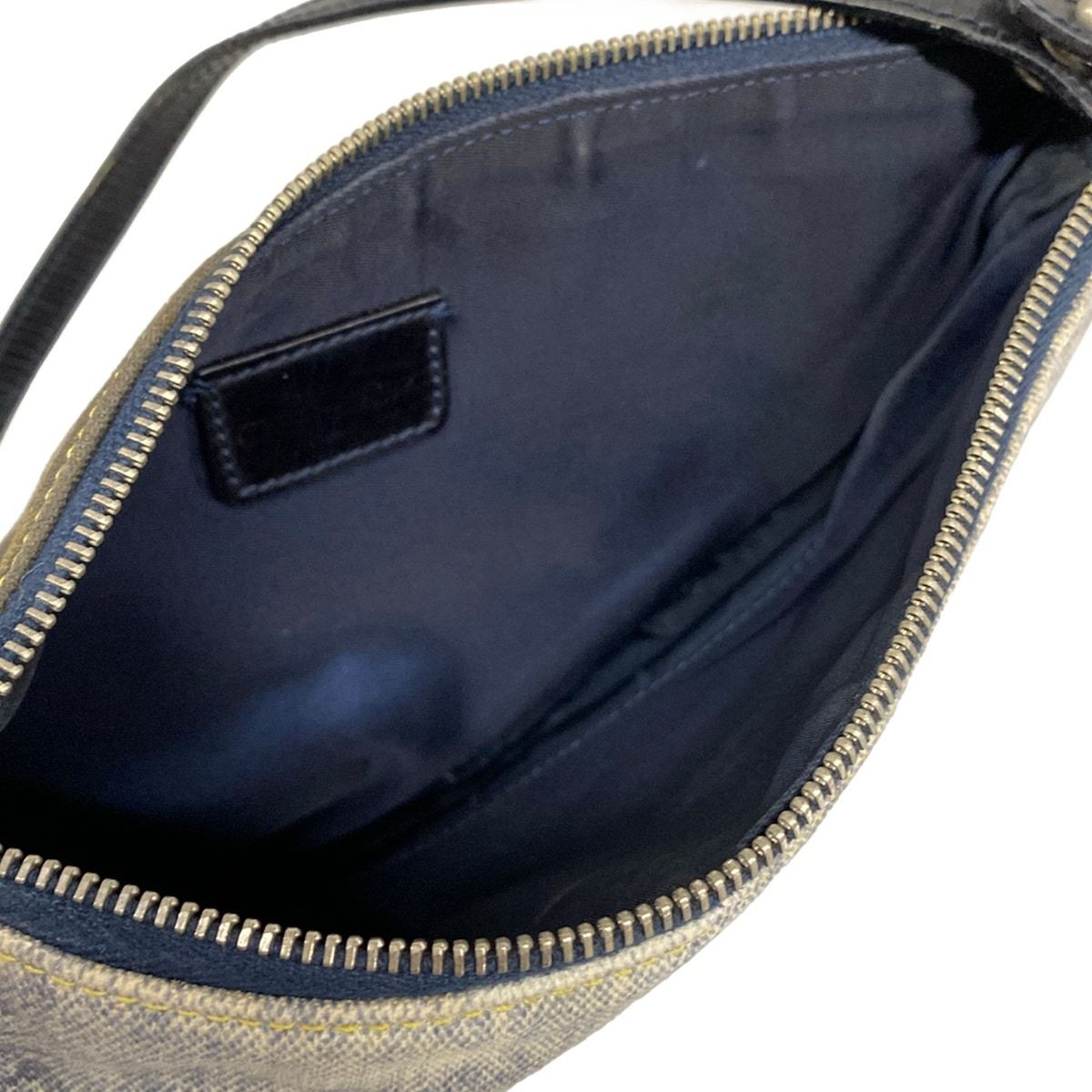 Dior Christian Dior Handbag Saddle Pouch Dark Gray Light Blue Navy Denim Print L