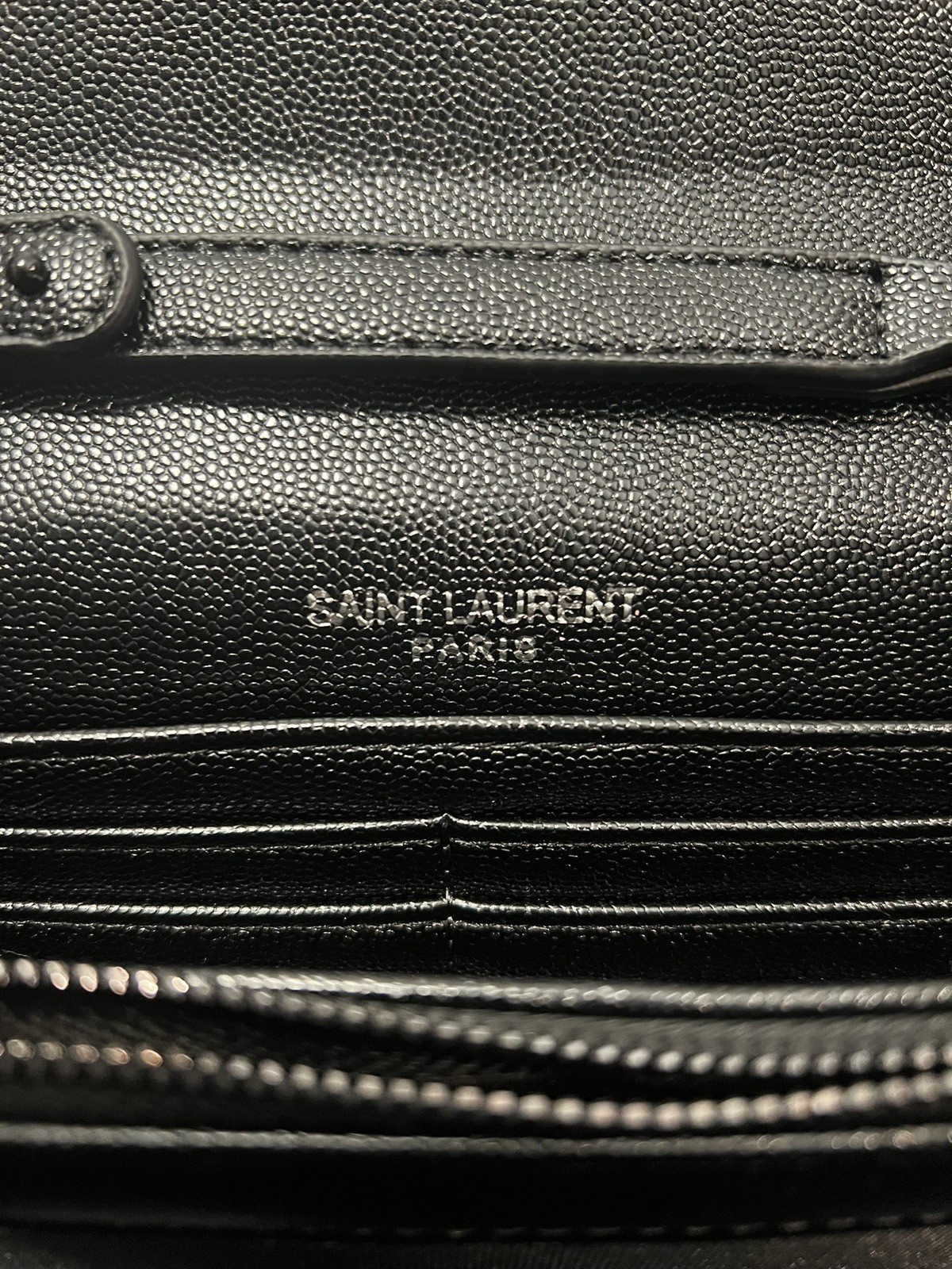 Saint Laurent YSL Quilted Chevron Envelope Shoulder Bag black, black Chain Strap
