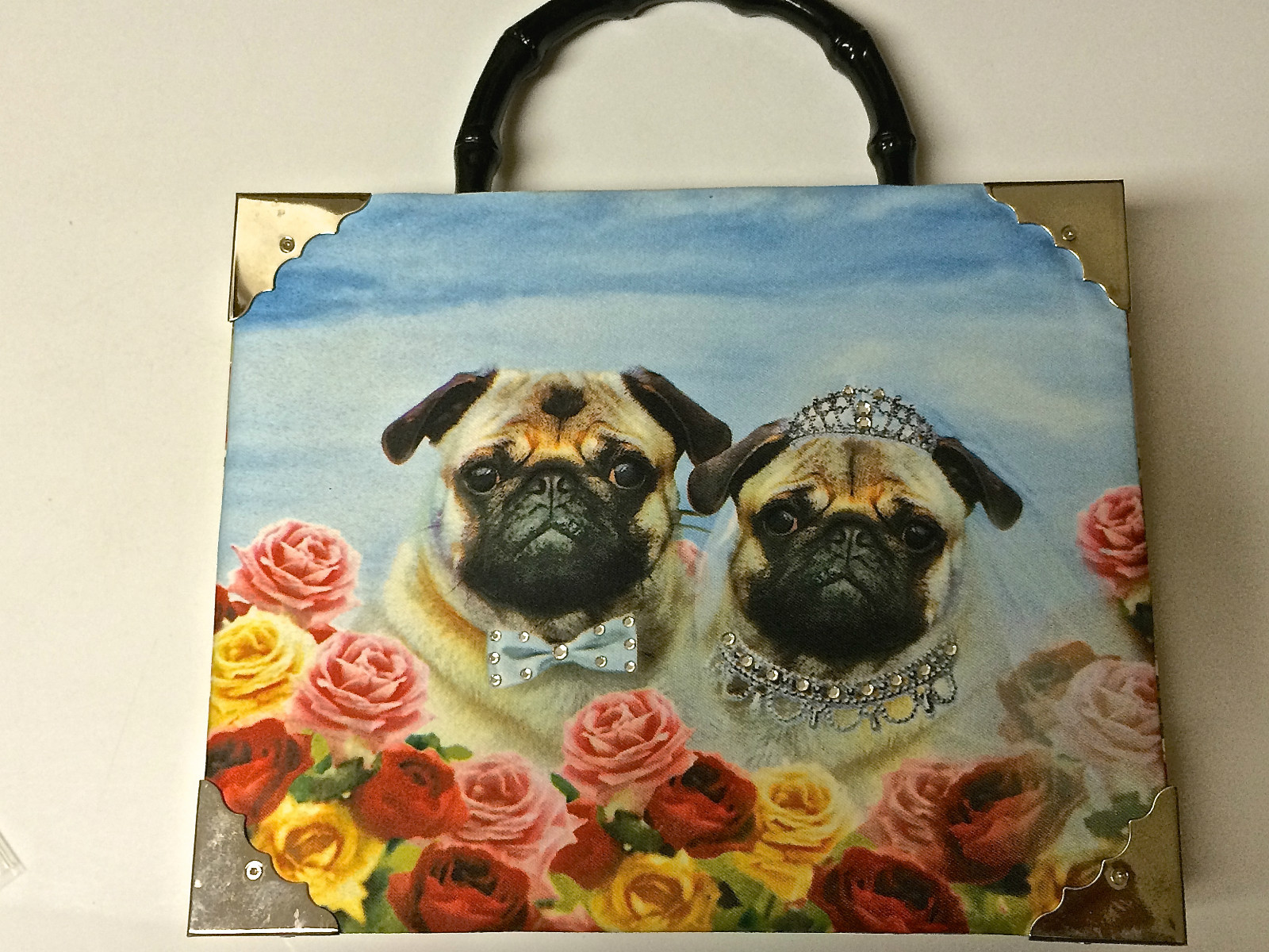 PUG WOODEN BOX HANDBAG