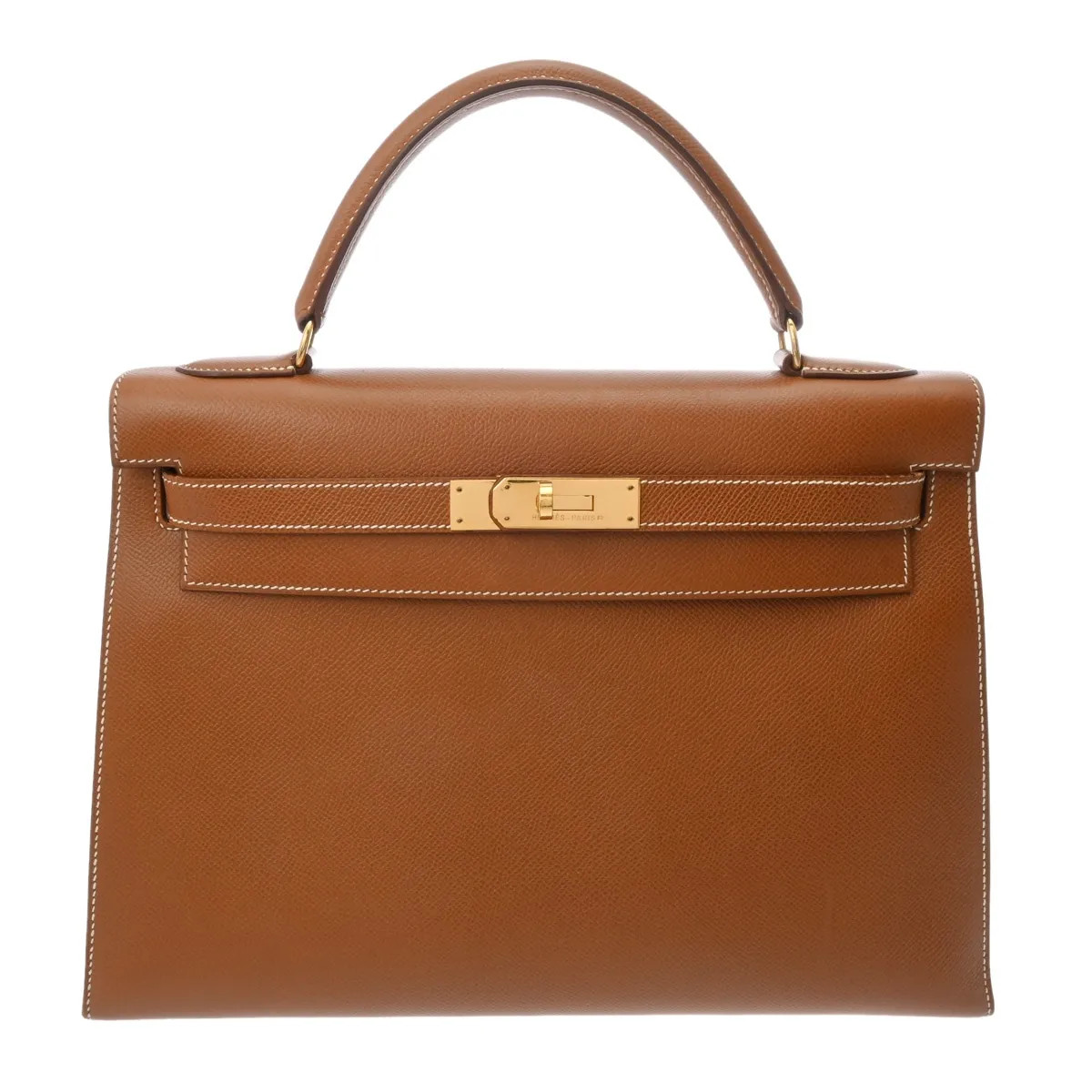 Hermes Kelly Handbag Courchevel Leather Gold #WB5682