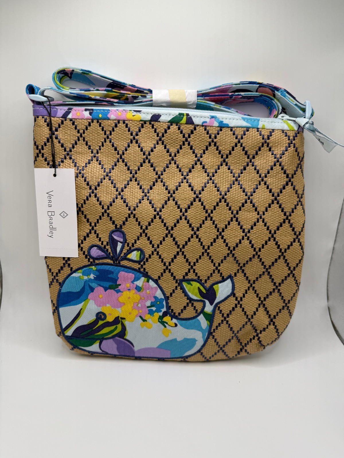 Vera Bradley Beach Crossbody Bag Marian Floral Nautical Whale NWT Style 25637