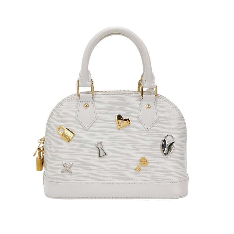 Louis Vuitton Alma BB Mini White Epi Leather Daily Handheld Bag Duty Paid