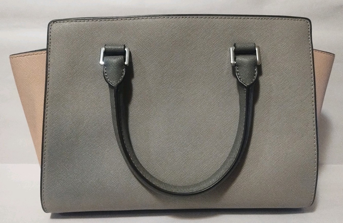 Michael Kors Women’s Selma Medium Top Zip Satchel Two Tone With Crossbody Strap