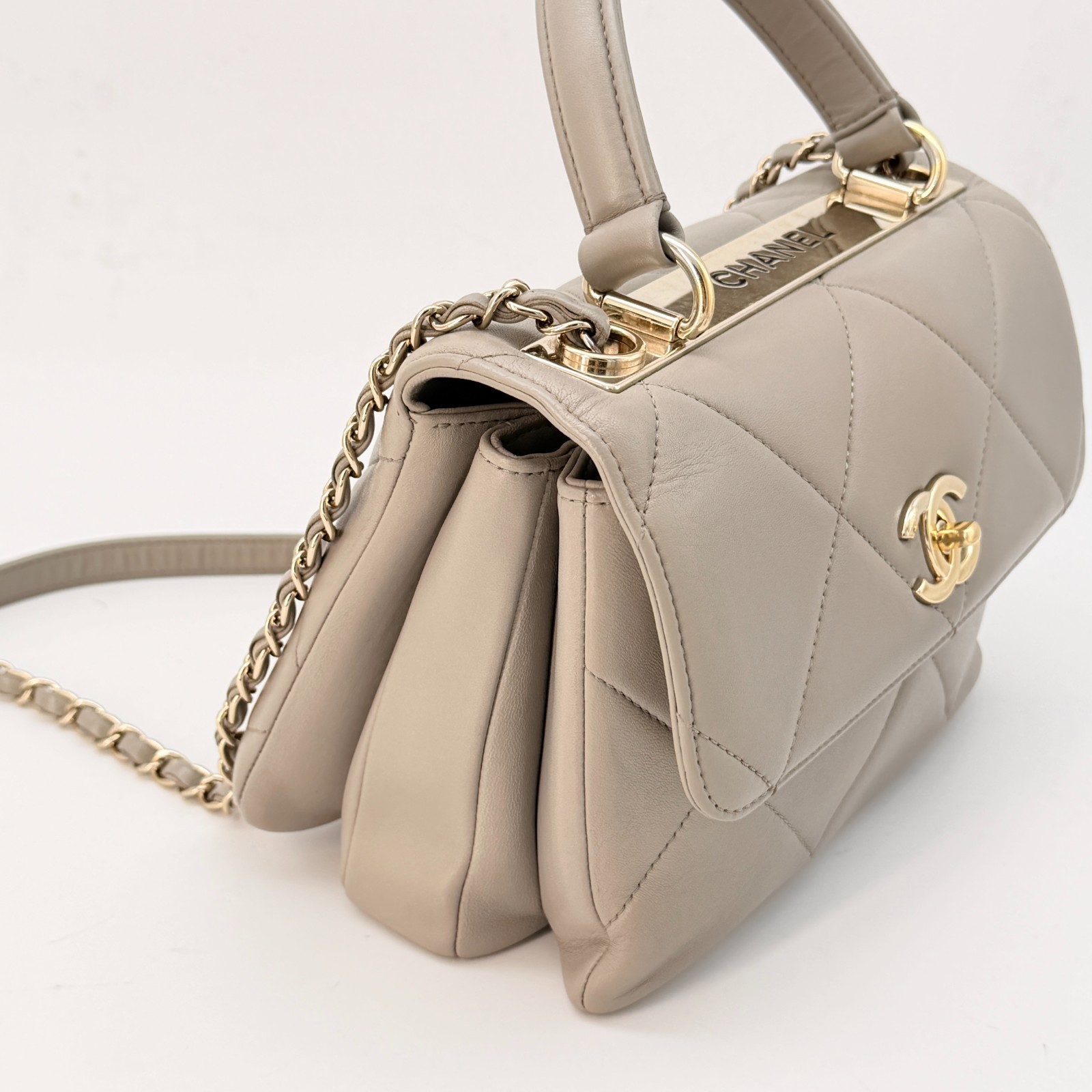Chanel Small Trendy CC Flap Bag – Grey Crossbody Bag Lambskin