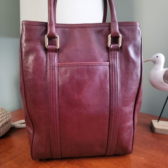 Coach 9704 Buffalo Hide Paper Bag Tote Mahogany Brown Leather Vintage Bag