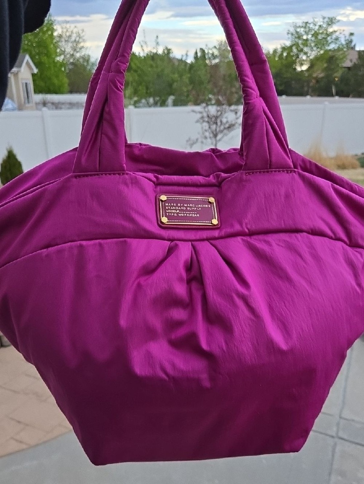 Marc by Marc Jacobs Zip top Nylon Leather Tote Orchid Pink Beachbag Lightweight
