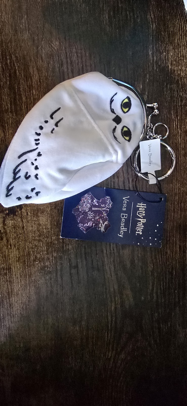 Vera Bradley Harry Potter Hedwig Owl Forbidden Forest Bag Charm Coin Purse NWT