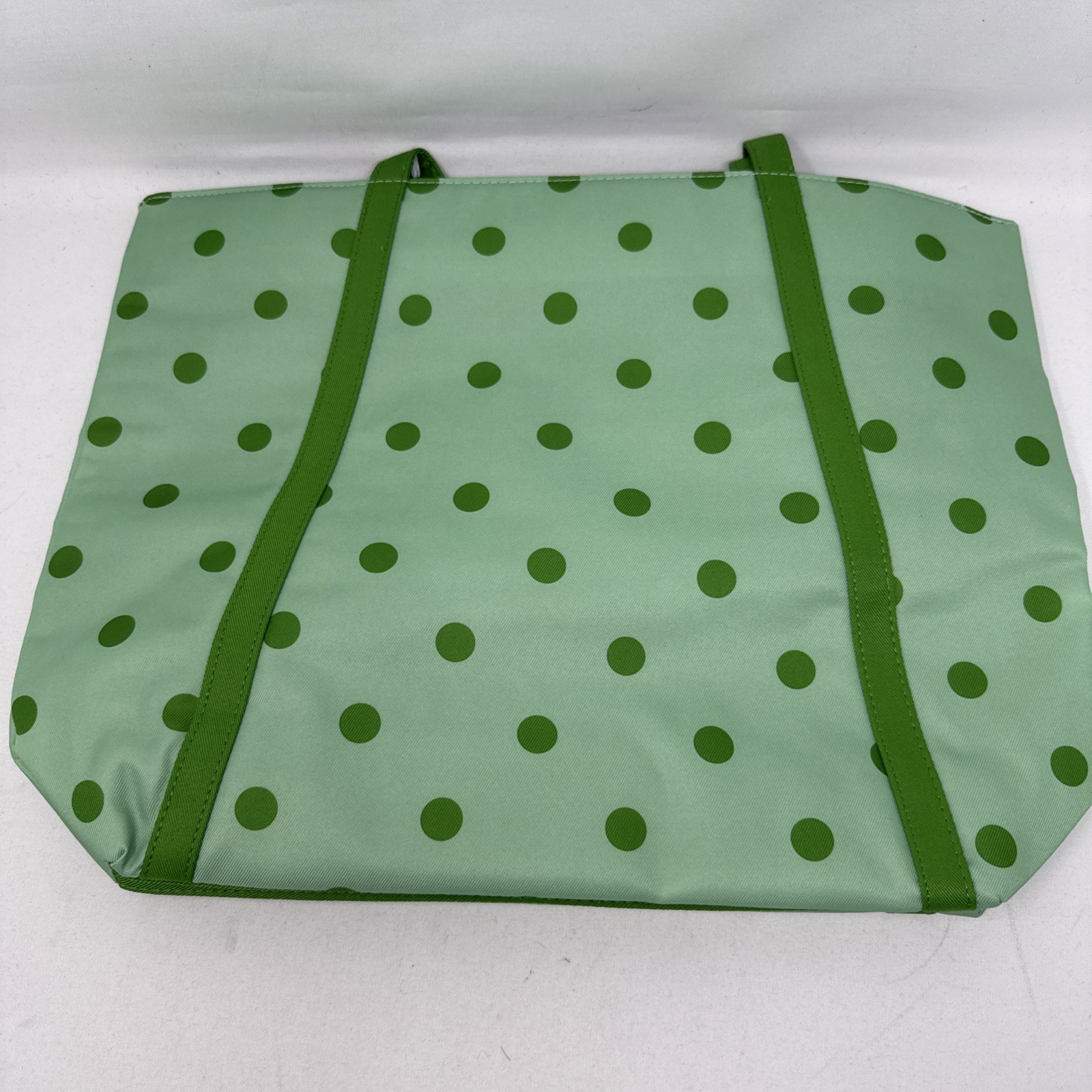 Clinique X Kate Spade New York Green Polka Dots LogoTote Bag W/ Pouch New W/Tags