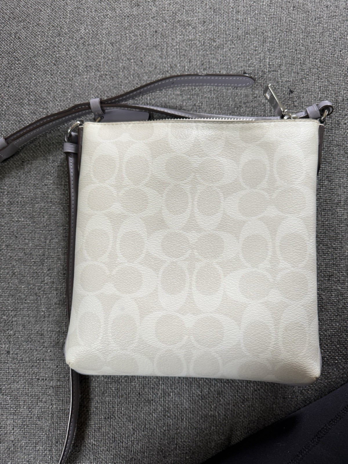COACH Mini Rowan File Bag Signature Canvas Chalk / Mist (lavender) Crossbody