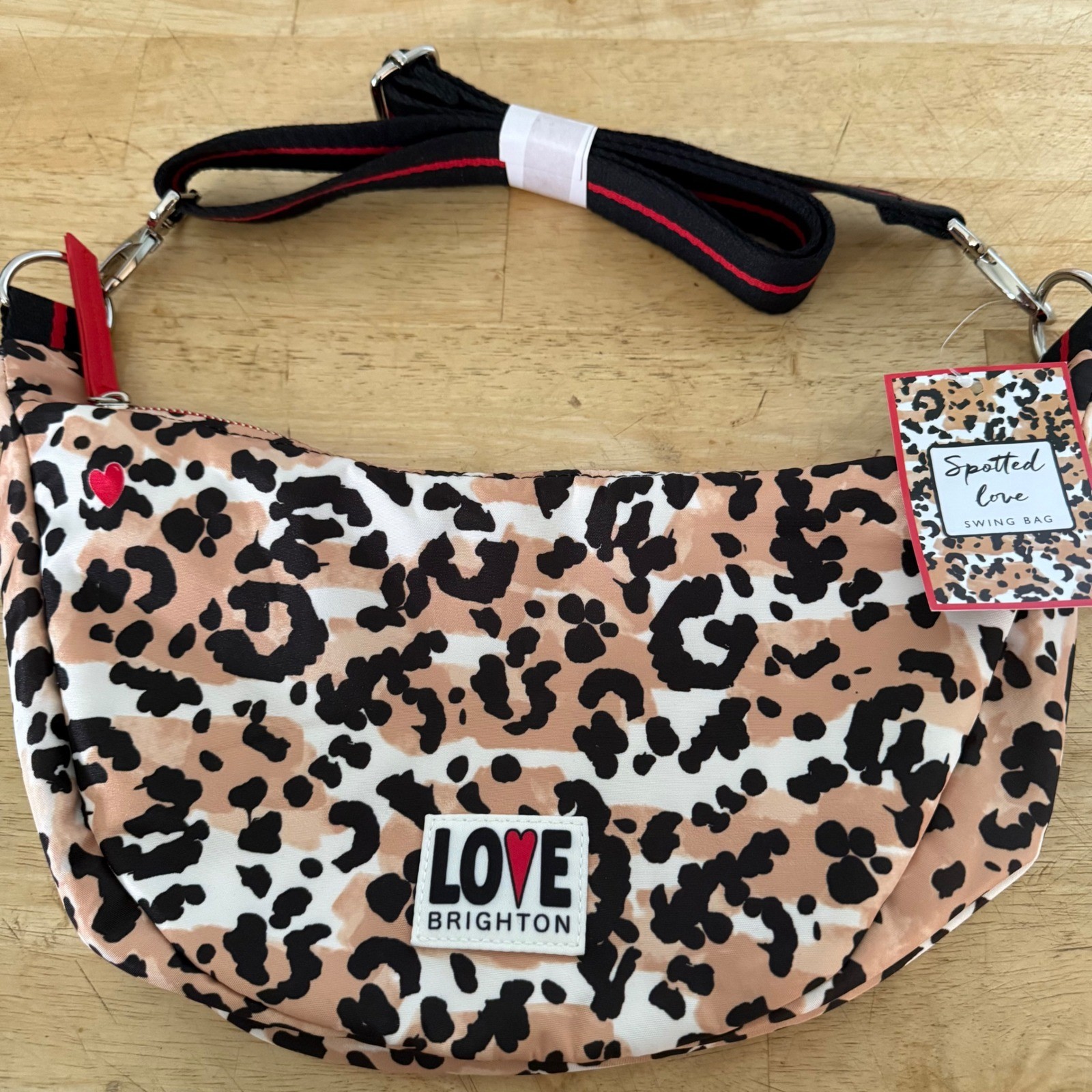 Brighton Spotted Love Swing Bag Leopard Print Crossbody D30313 NEW