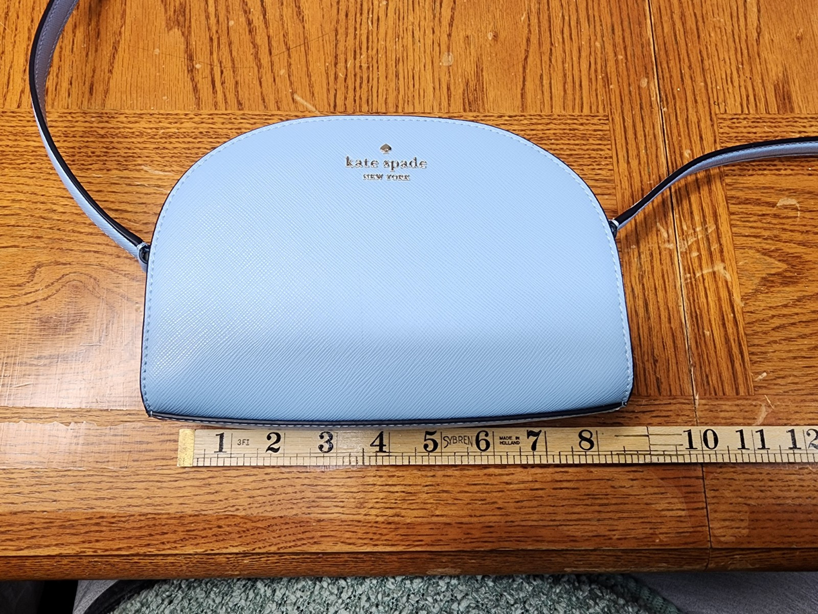 Kate Spade Perry Celeste Blue Saffiano Leather Dome Crossbody K8697
