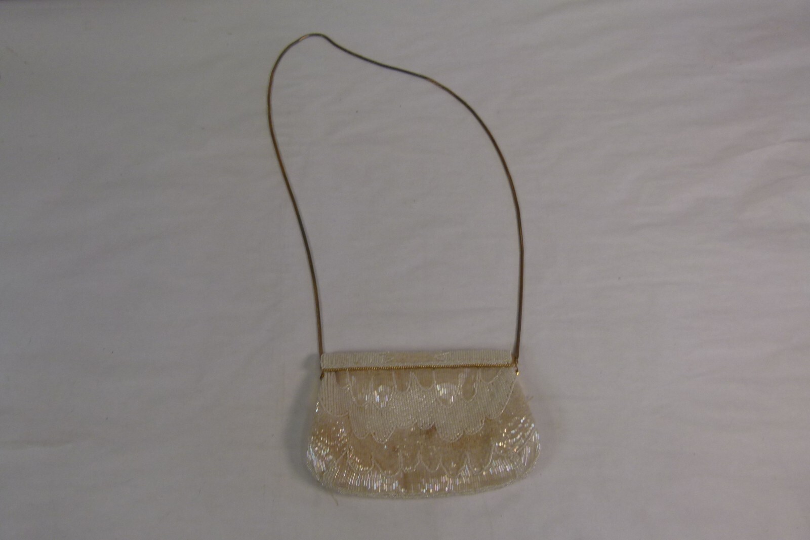 Carla Marchi Women’s Champagne/ White Beaded Evening Purse Bag