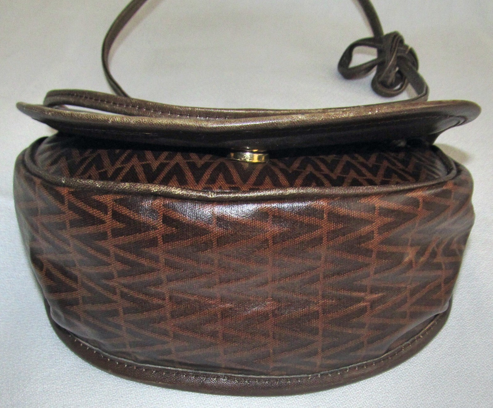 Mario Valentino Vintage Small PVC Canvas Leather Logo Crossbody Shoulder Bag