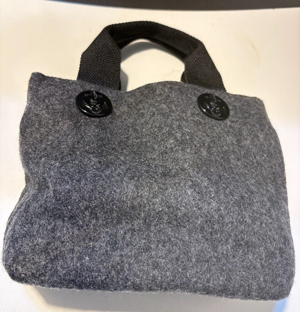 Kate Spade Small Wool 2 handled Purse-Anchor Buttons-Snap Closure-9 x 7 x 2 Cute