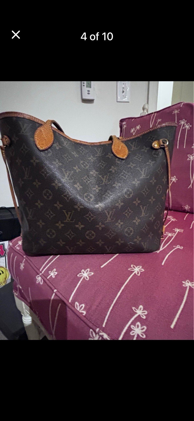 Louis Vuitton Neverfull MM Monogram Brown Tote w/ Detachable Pouch, Gold HW