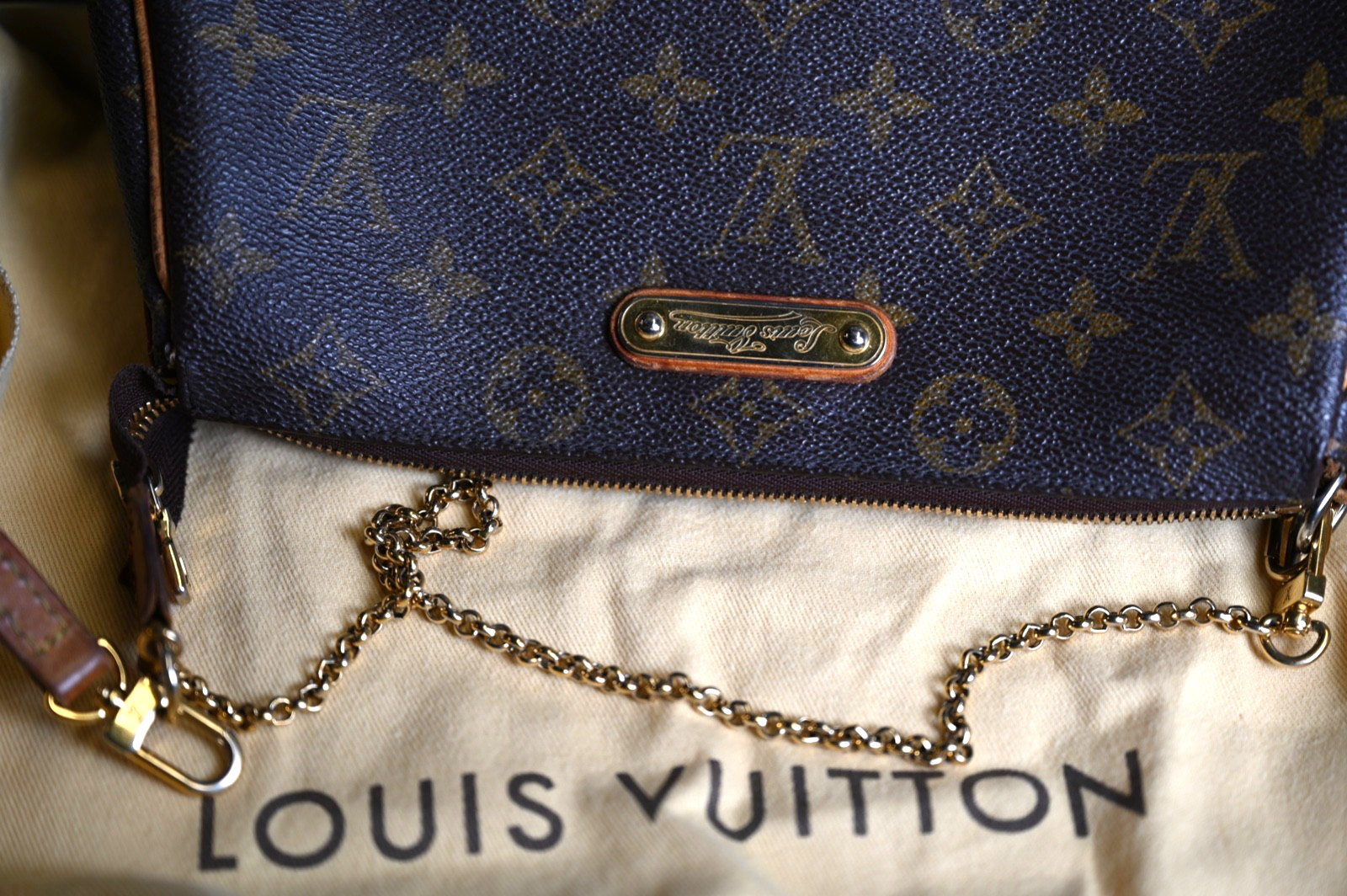 Louis Vuitton Eva Women’s Clutch Monogram Canvas Pochette Crossbody Shoulder Bag