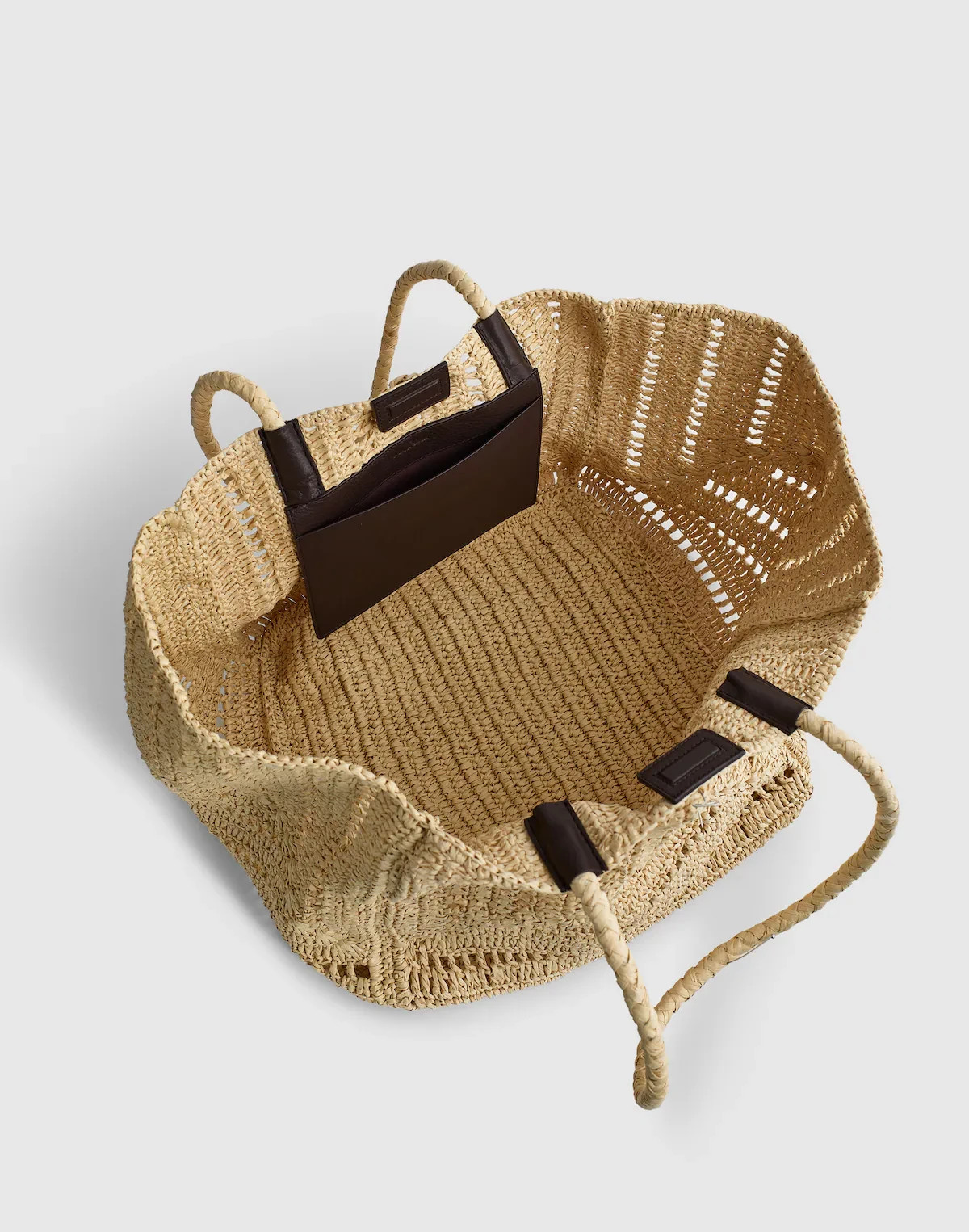 Madewell The Shopper Tote in Eyelet Raffia