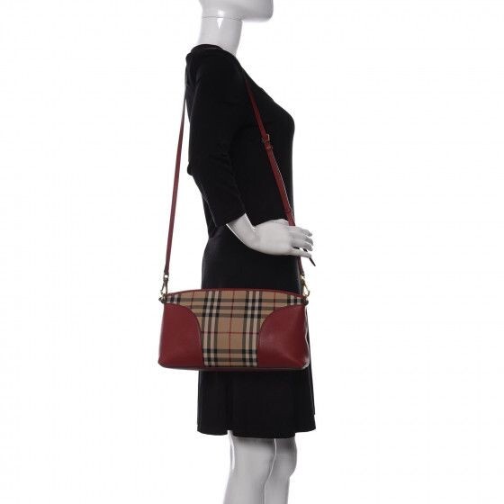 Horseferry Check Small Chichester Crossbody Clutch Bag Parade Red Made In Italy